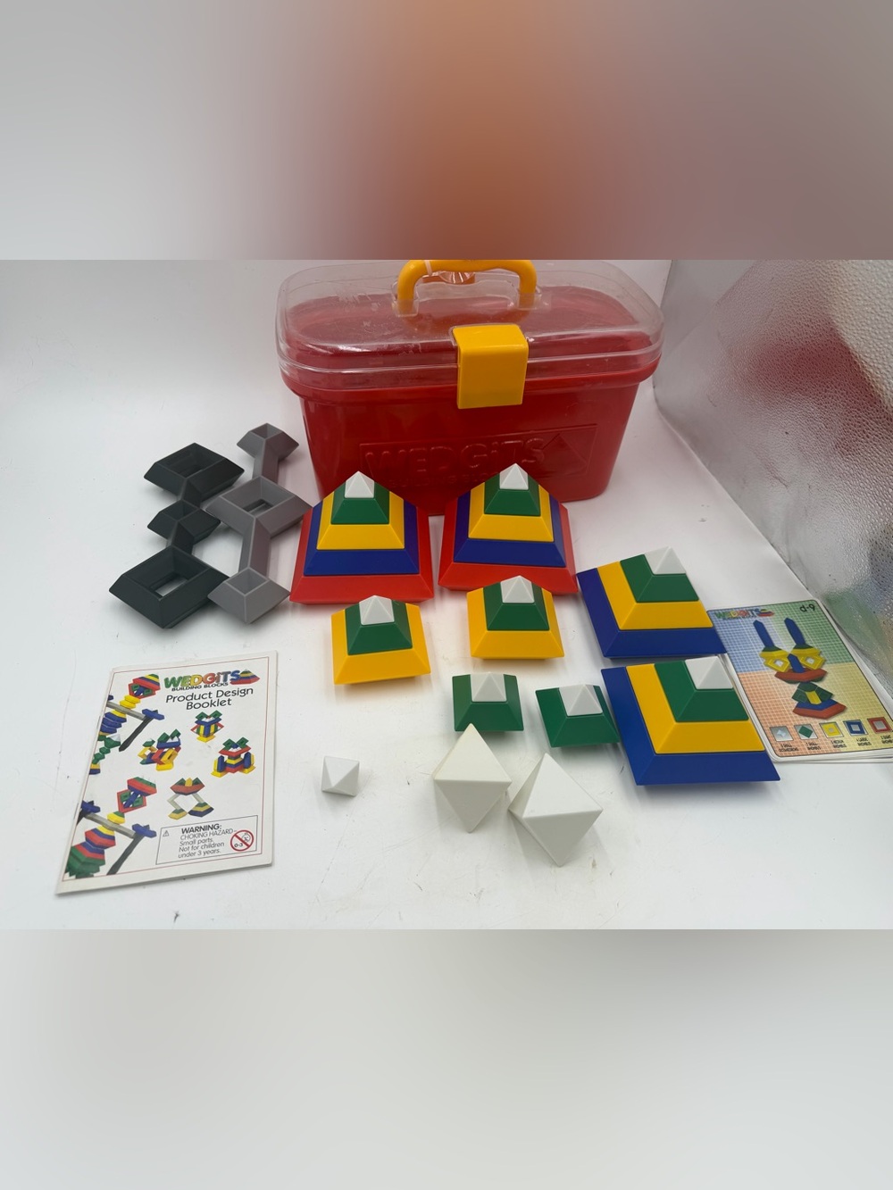 Wedgits Building Blocks To Go w/Carrying Case and Instruction Cards .